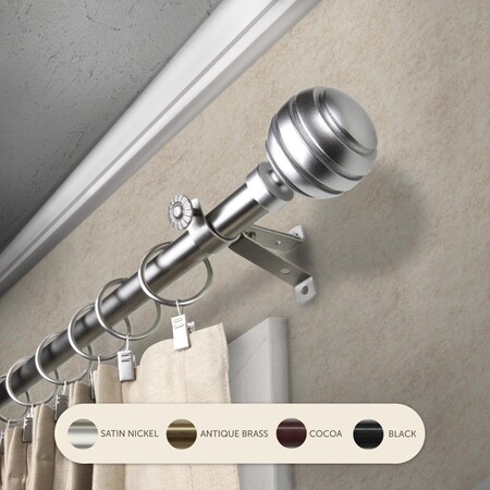 Kd 0.8125 in. Louise Curtain Rod with 48 to 84 in. Extension, Satin Nickel KD3736790